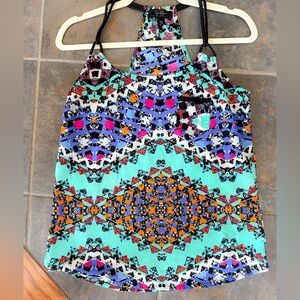colorful Aztec type print tank top from Jessica Simpson. Sz S